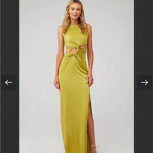 Baobab Collection Lime Maxi Dress with Cut-Out Revolve